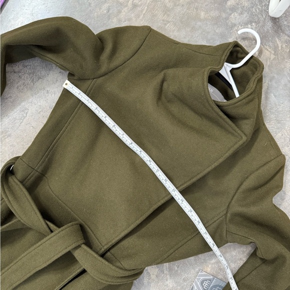 ASOS Olive Green Wool Blend Coat - Picture 8 of 12